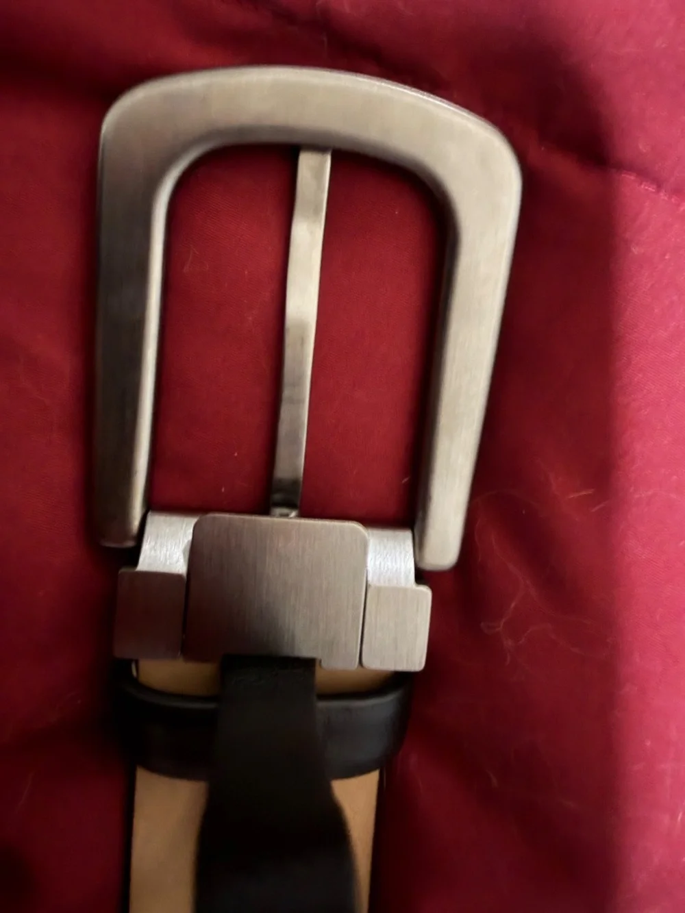 Chanel Belt 95/38 black calf leather with brushed silver buckle. $300 firm.